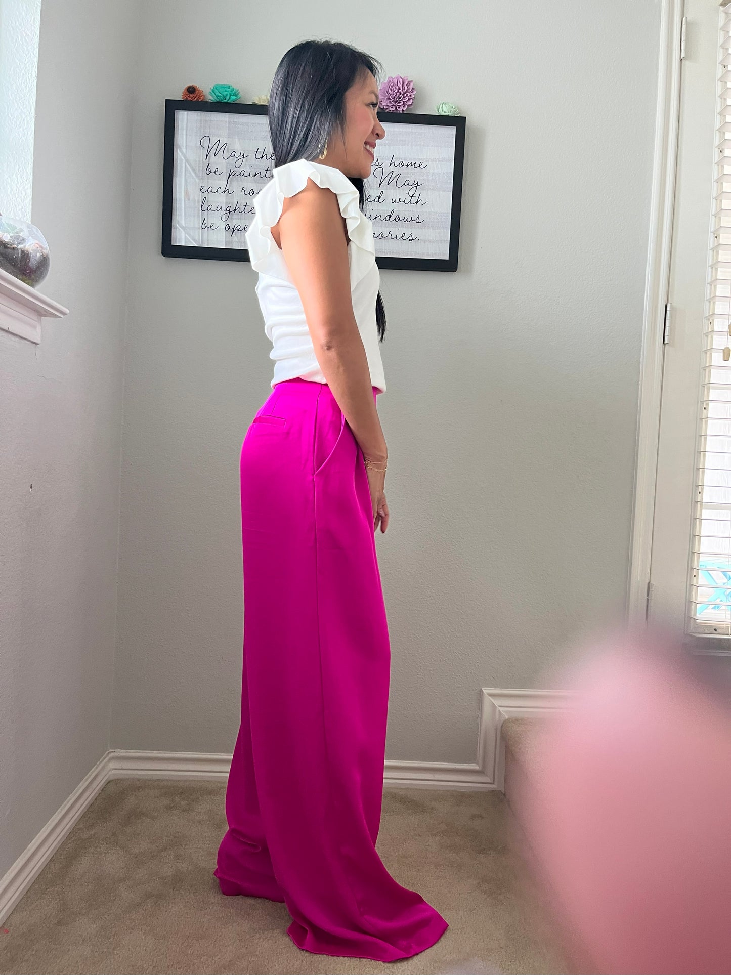 GLAM Fuchsia Silky Pants