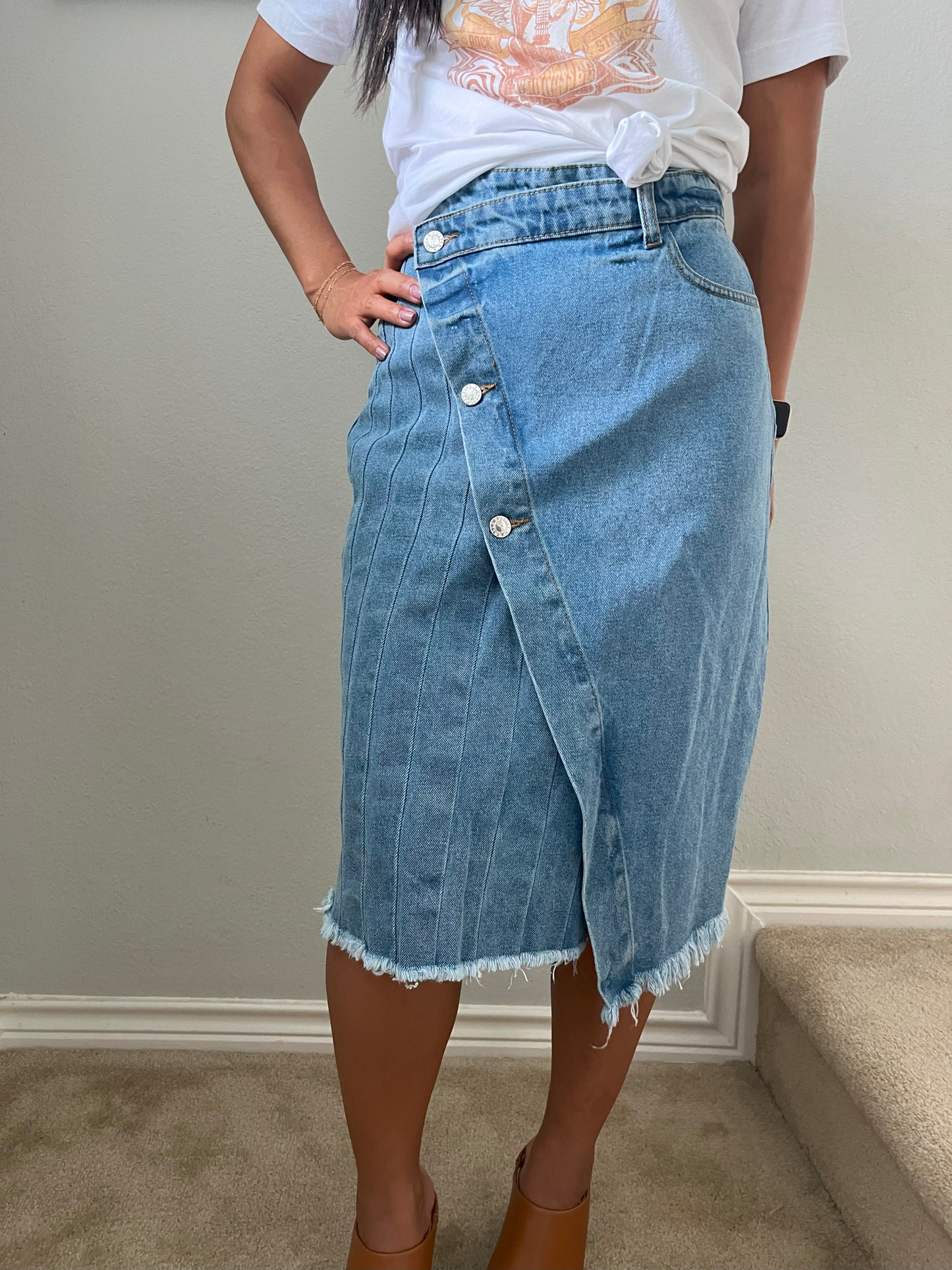 Hustle N Holla denim skirt