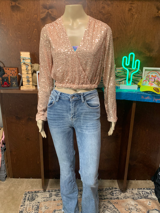 Champagne Sequins Top