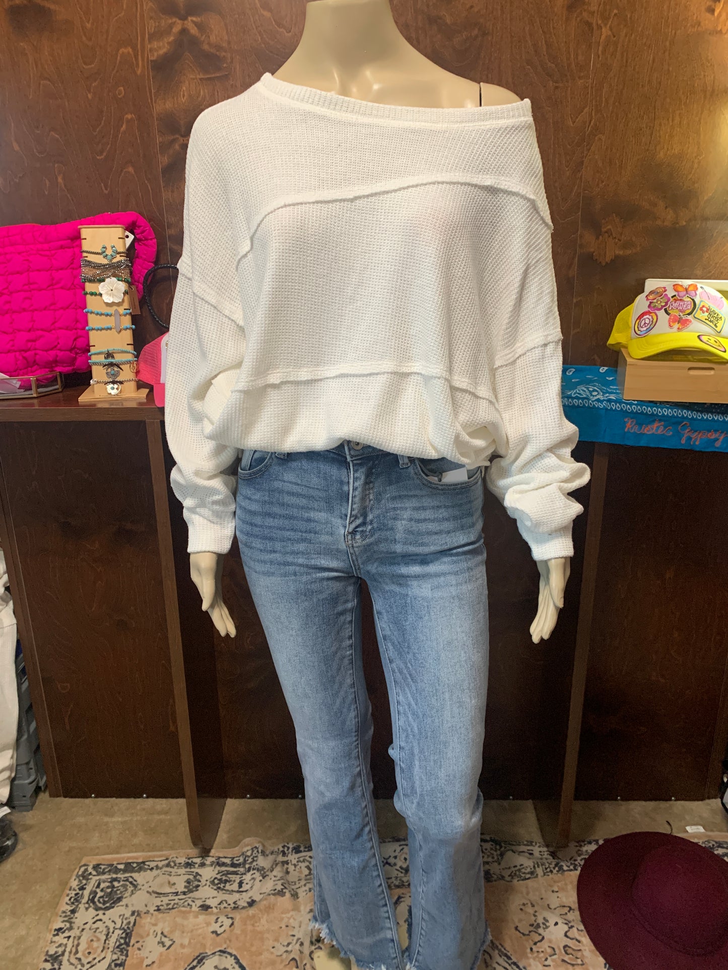 White Waffle Long Sleeve