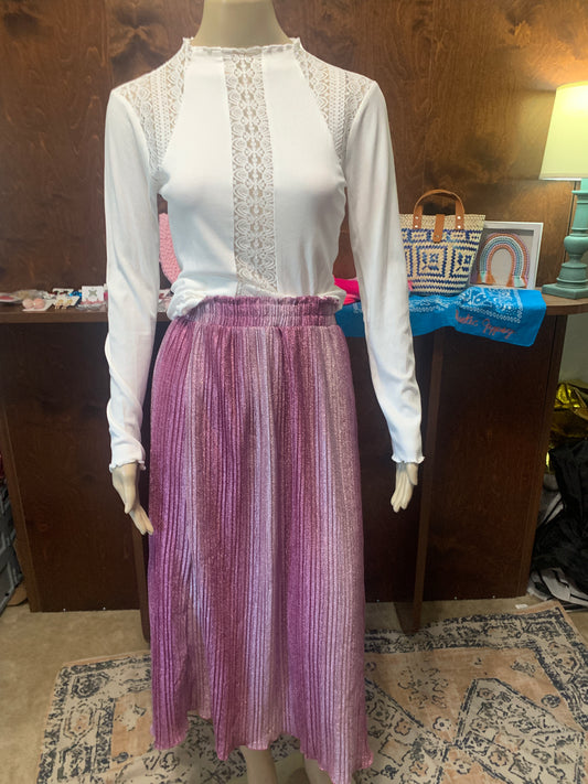 Pink Multi Glitter Maxi Skirt