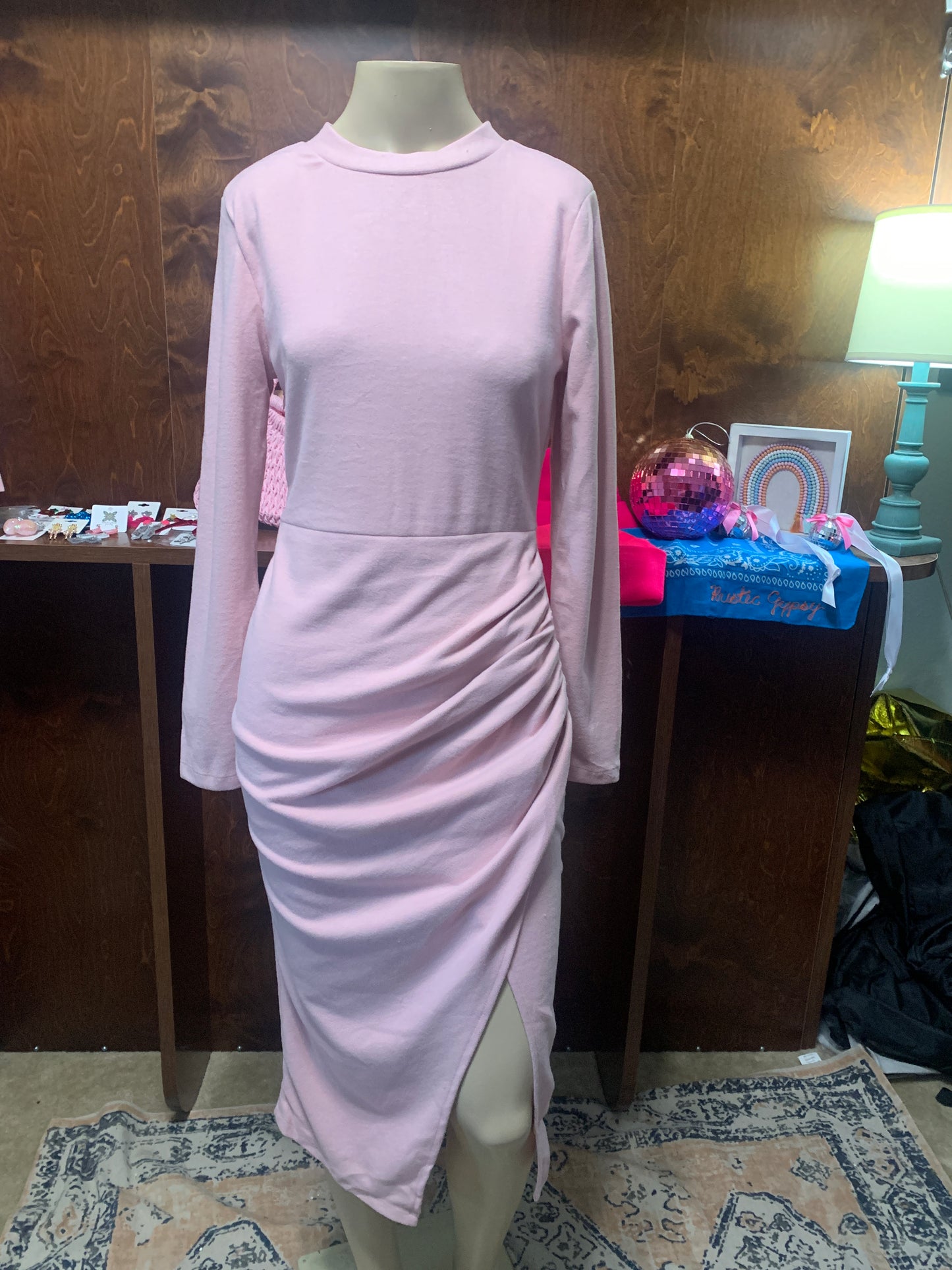 Pink Long Sleeve Dress