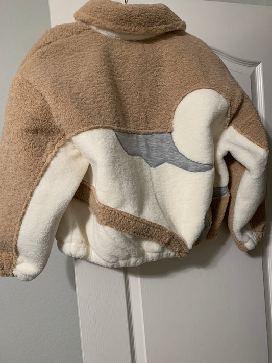 Tan and White Fuzzy Coat
