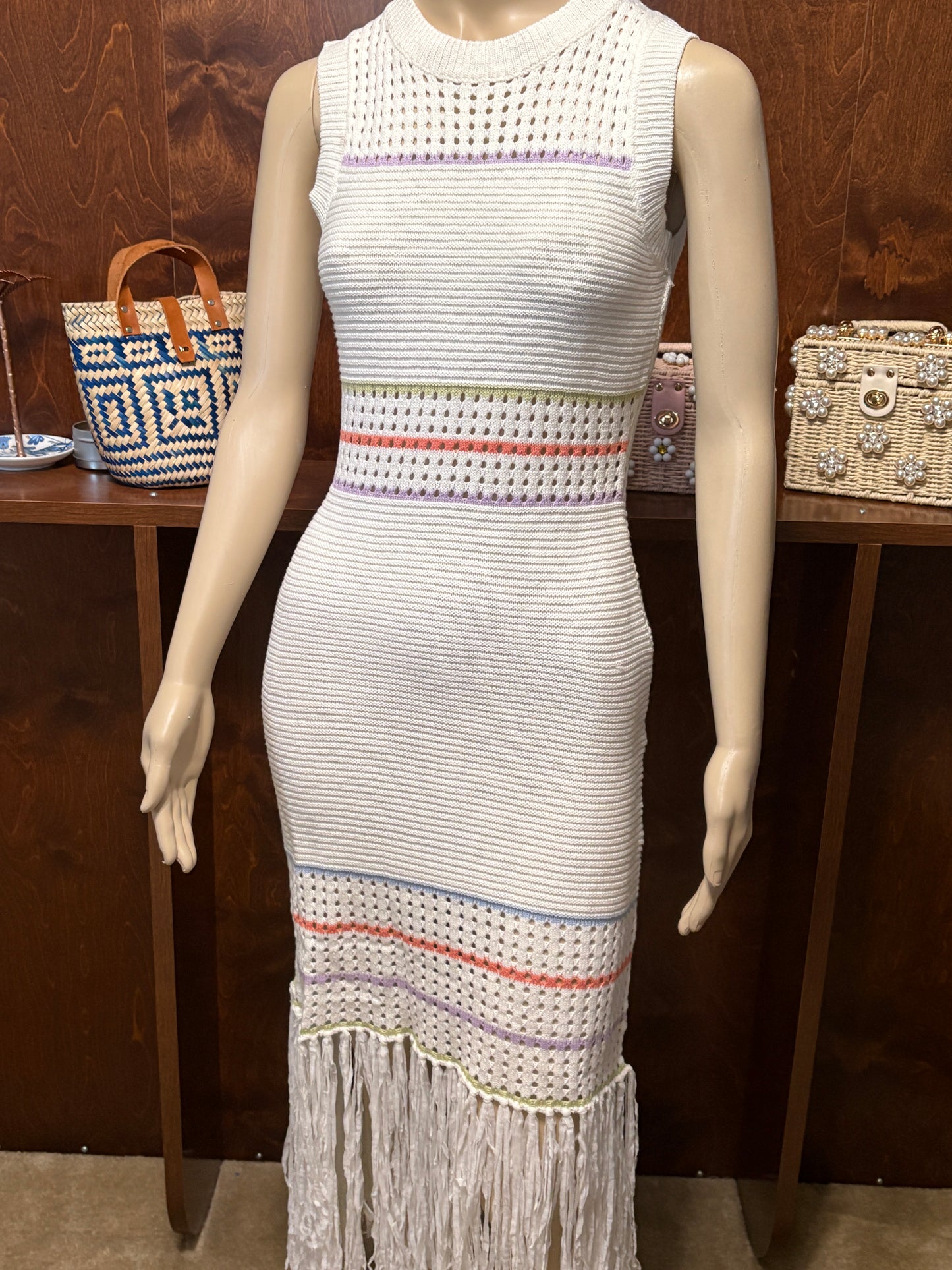 Crochet Multi Stripe Dress