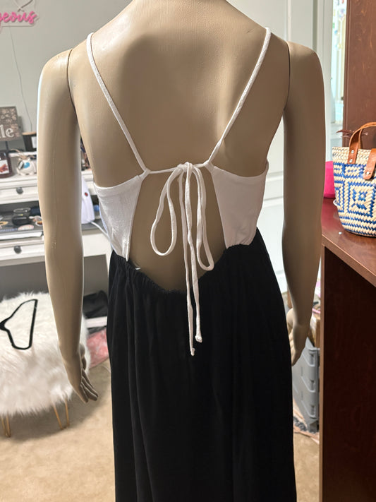 Open Tie Back Midi Dress