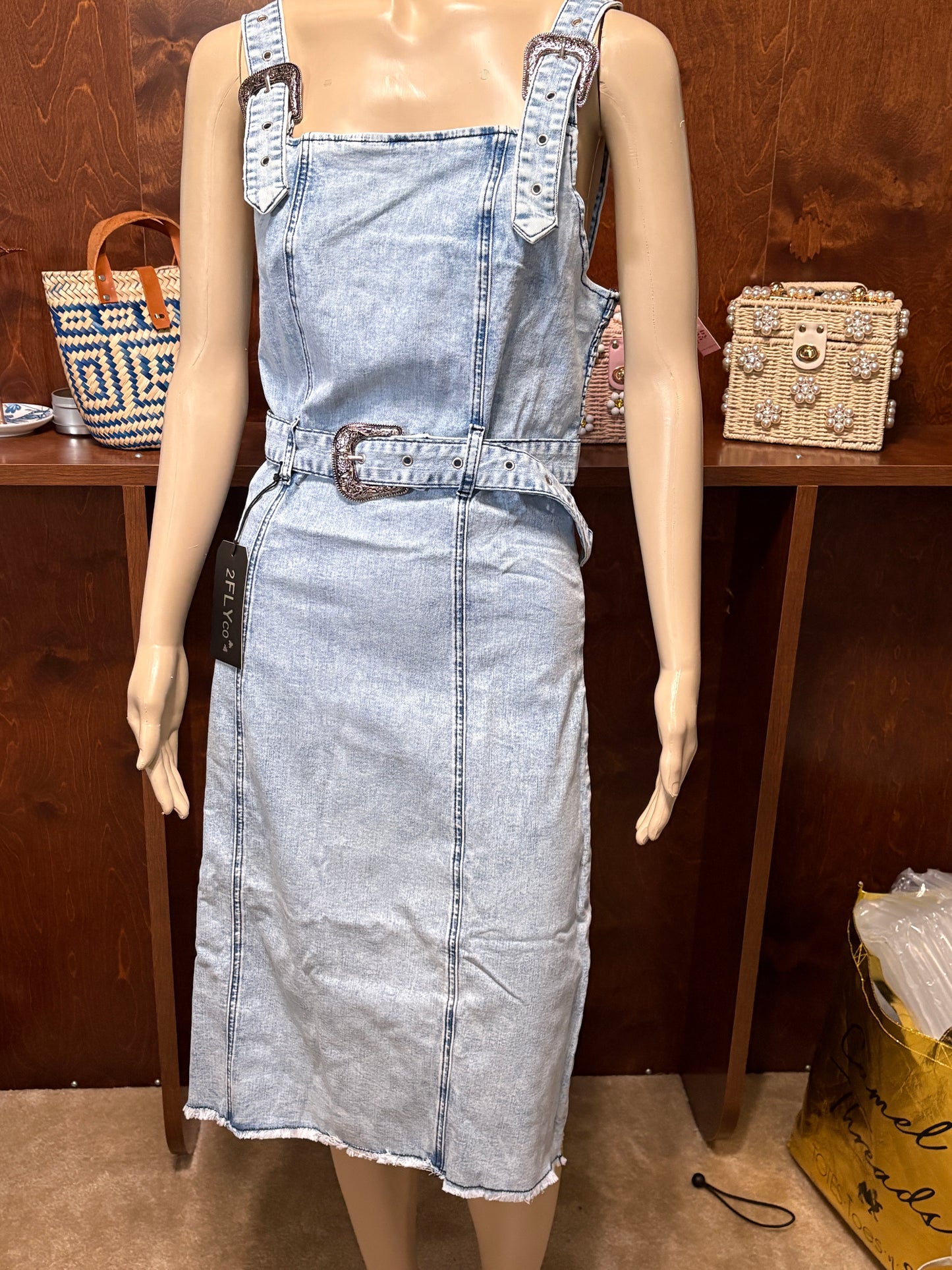 Buckle Up Blues Denim Dress