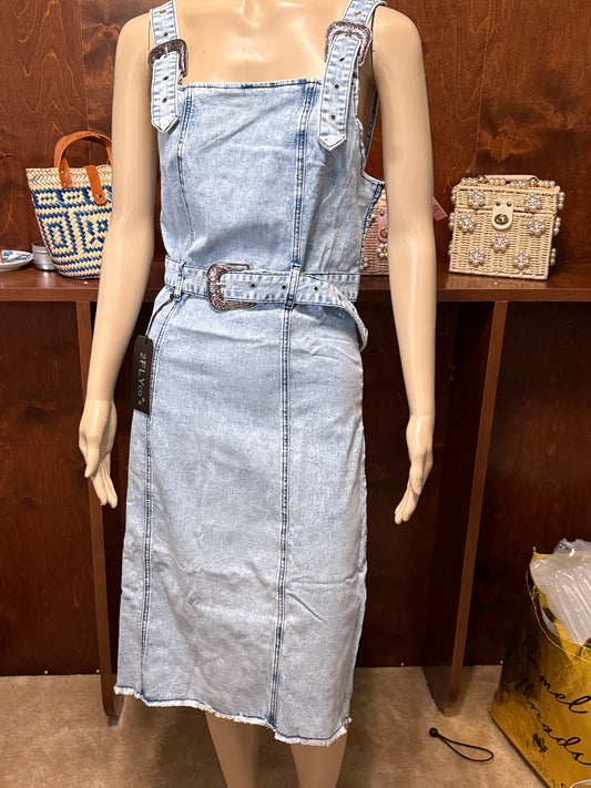 Buckle Up Blues Denim Dress