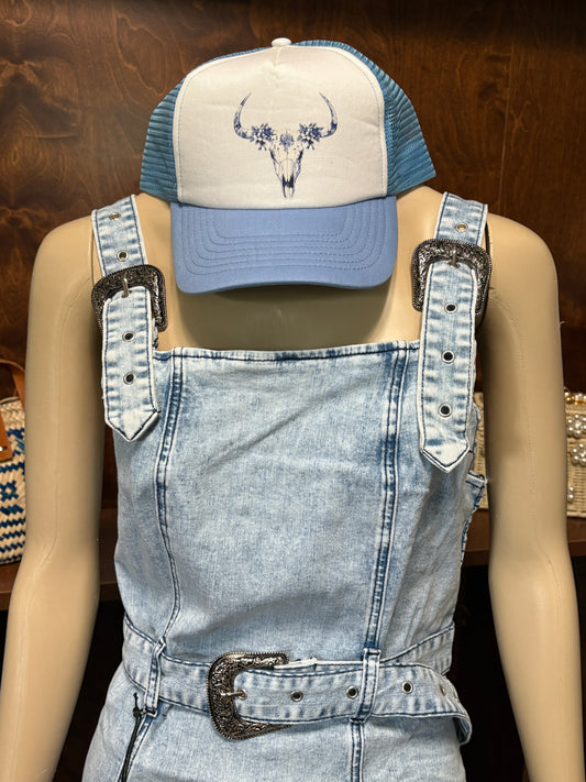 Blue Flower Crown Hat