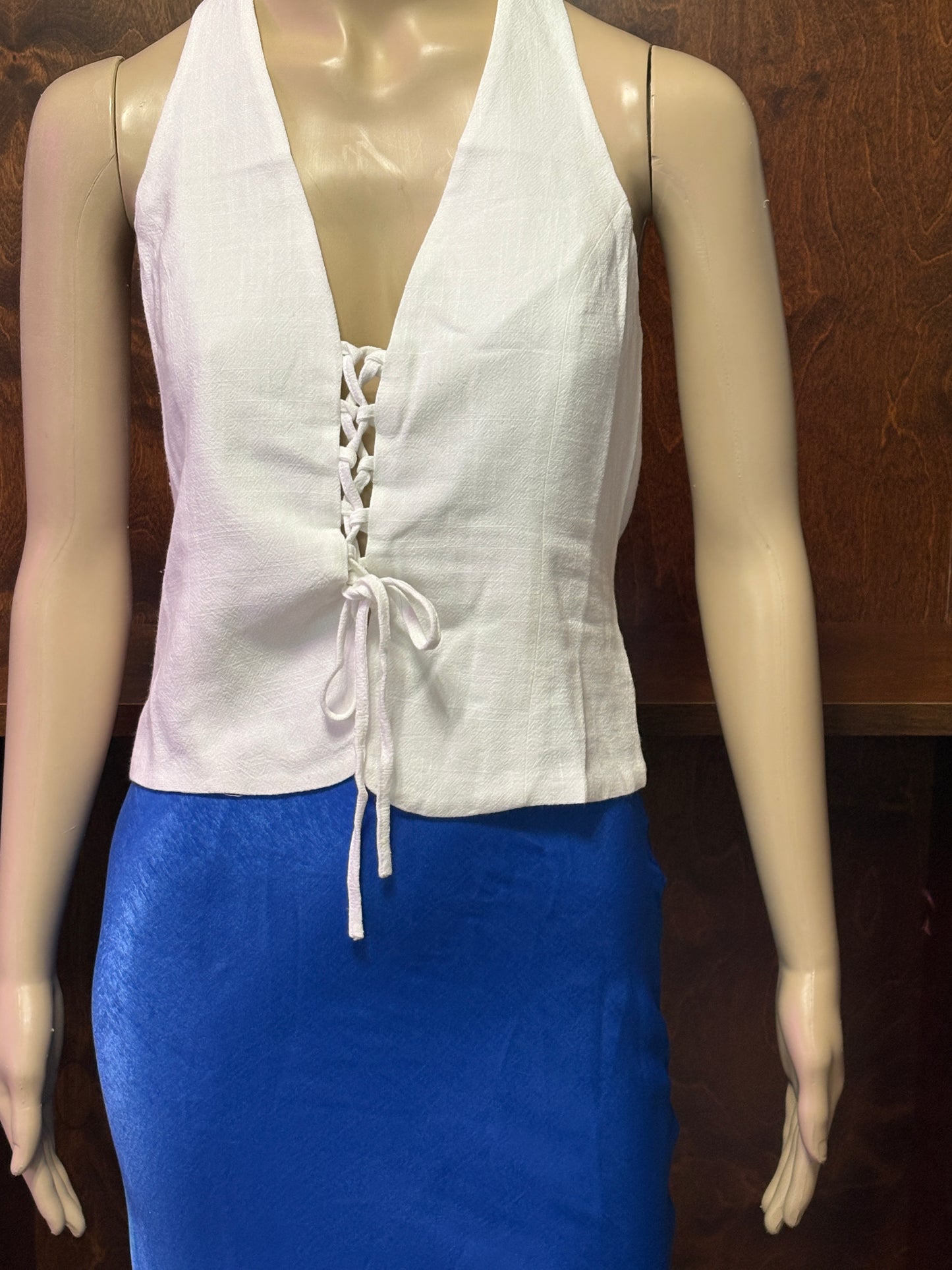 Off White Linen Vest