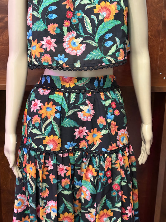 Black Multi Floral Set