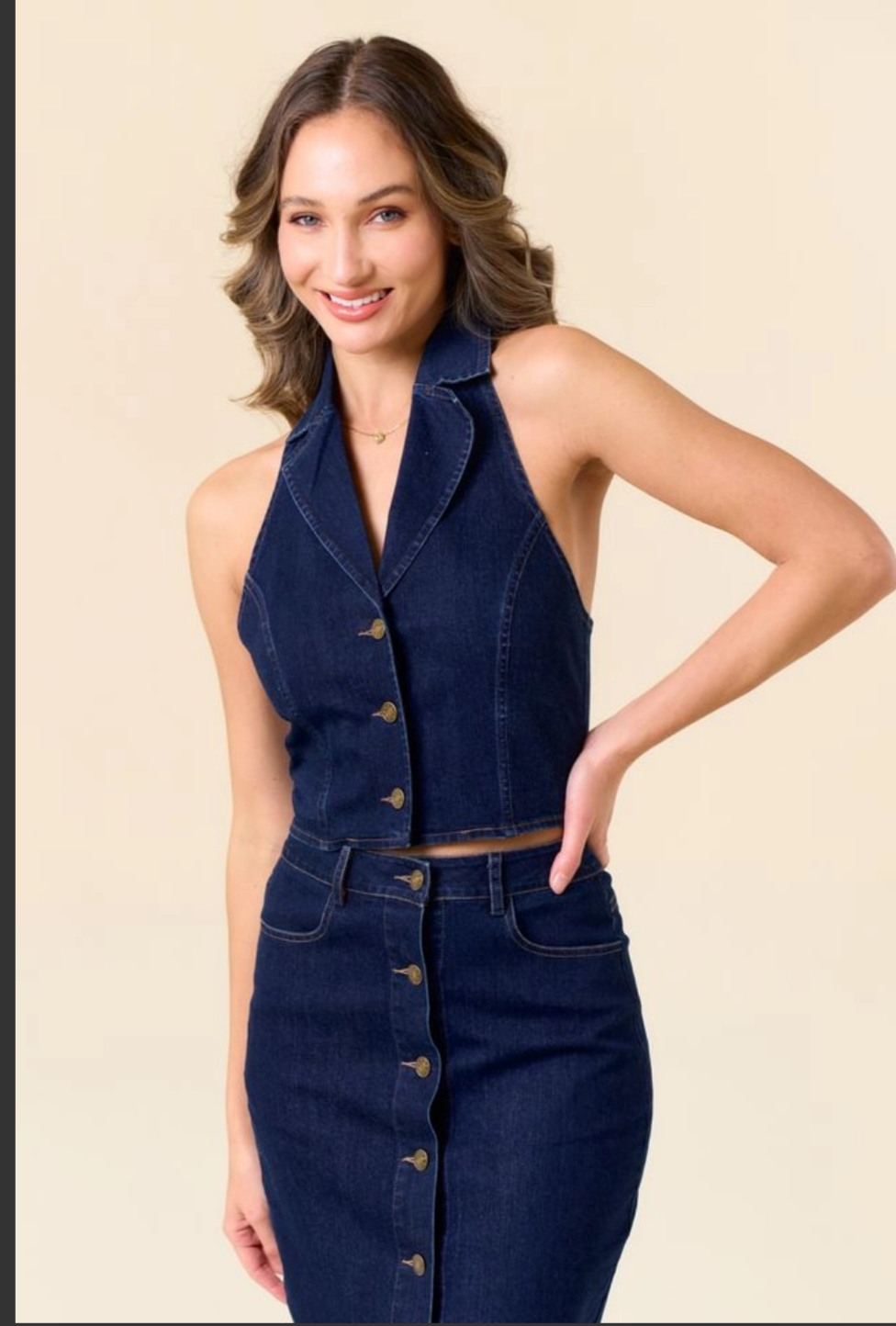 Dark Wash Denim Vest