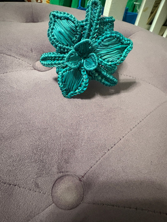 Blue Flower Woven Cuff