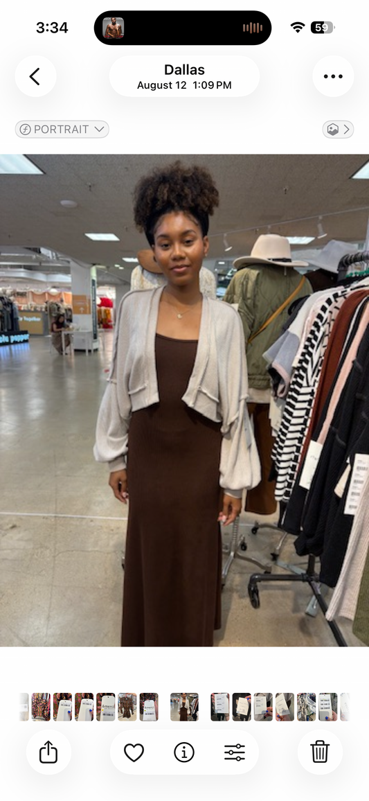 Oat Long Sleeve Crop Cardigan